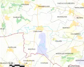 Poziția localității Capestang