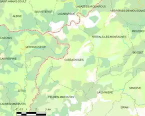 Poziția localității Cassagnoles