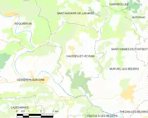 Poziția localității Causses-et-Veyran