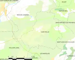 Poziția localității Cazevieille