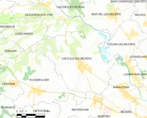 Poziția localității Cazouls-lès-Béziers