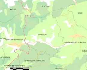 Poziția localității Courniou
