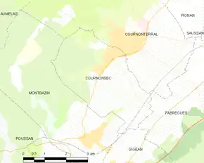 Poziția localității Cournonsec
