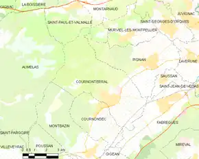 Poziția localității Cournonterral