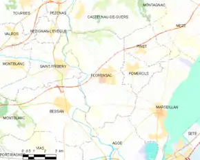 Poziția localității Florensac