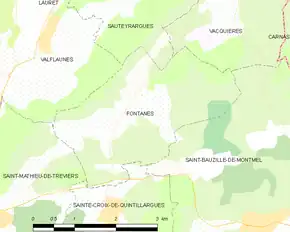 Poziția localității Fontanès
