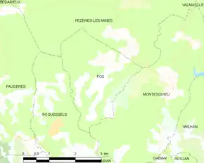 Poziția localității Fos