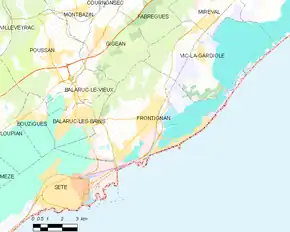 Poziția localității Frontignan