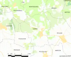 Poziția localității Gabian