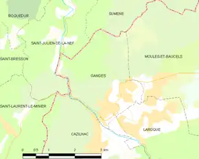 Poziția localității Ganges