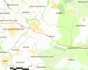 Poziția localității Gignac