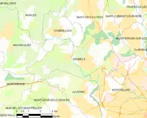 Poziția localității Grabels