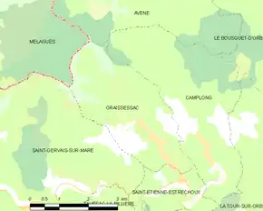 Poziția localității Graissessac