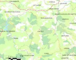 Poziția localității Joncels