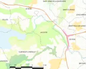 Poziția localității Lacoste