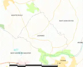 Poziția localității Lagamas