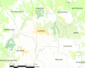 Poziția localității Laurens