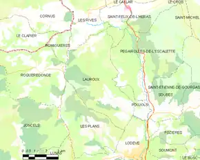 Poziția localității Lauroux