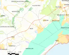 Poziția localității Mèze