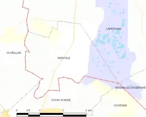 Poziția localității Montels