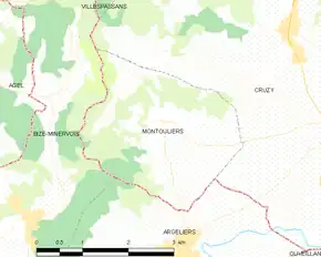 Poziția localității Montouliers