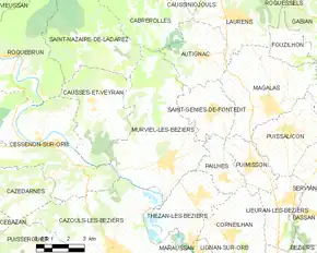 Poziția localității Murviel-lès-Béziers