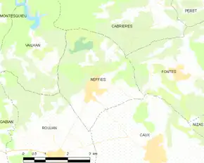 Poziția localității Neffiès