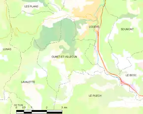 Poziția localității Olmet-et-Villecun