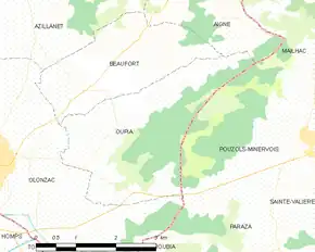Poziția localității Oupia