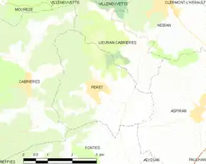 Poziția localității Péret