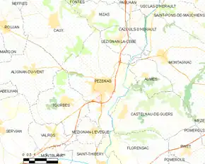 Poziția localității Pézenas