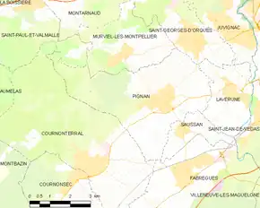 Poziția localității Pignan