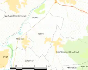 Poziția localității Popian