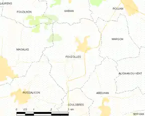 Poziția localității Pouzolles