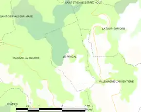 Poziția localității Le Pradal