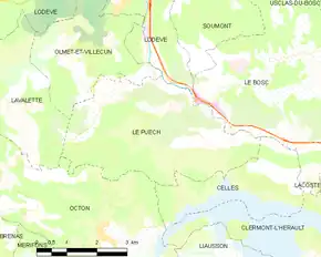 Poziția localității Le Puech