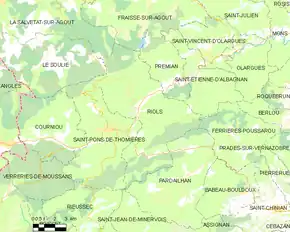 Poziția localității Riols