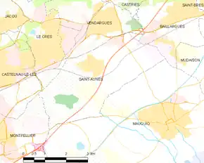 Poziția localității Saint-Aunès