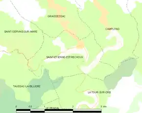 Poziția localității Saint-Étienne-Estréchoux