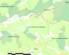 Poziția localității Saint-Geniès-de-Varensal