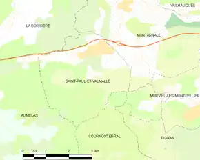 Poziția localității Saint-Paul-et-Valmalle