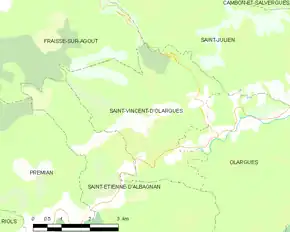 Poziția localității Saint-Vincent-d'Olargues