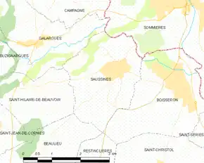 Poziția localității Saussines