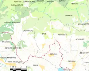 Poziția localității Siran