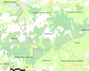 Poziția localității Le Soulié