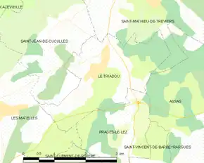 Poziția localității Le Triadou