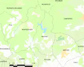 Poziția localității Vailhan