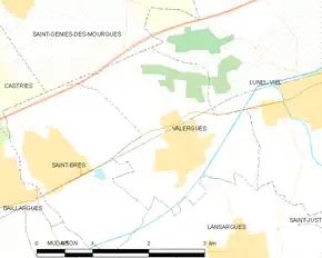 Poziția localității Valergues