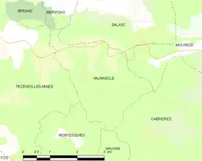 Poziția localității Valmascle