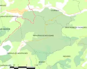 Poziția localității Verreries-de-Moussans